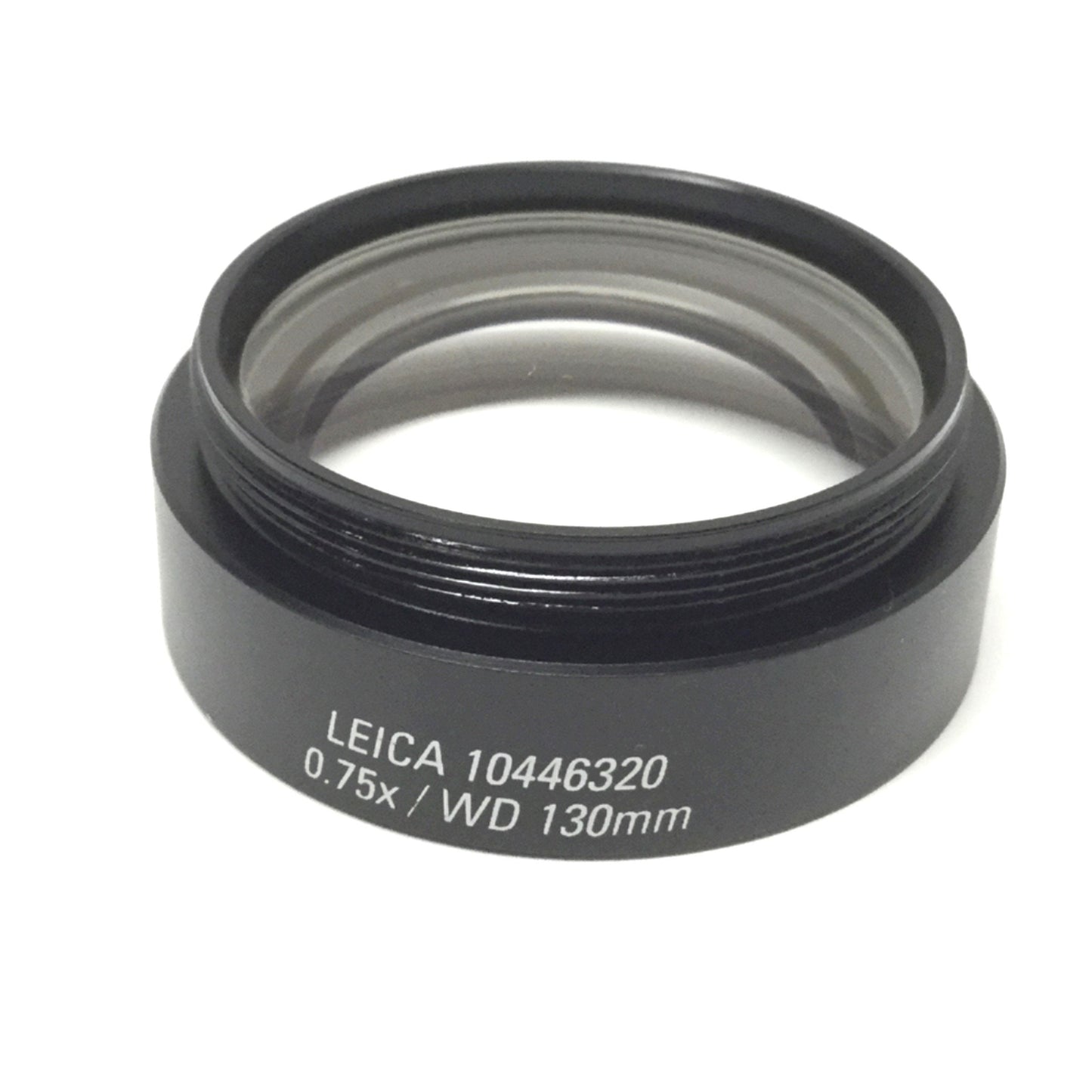 Used Leica 10446320 StereoZoom Microscope Auxiliary Objective Lens 0.75x / WD 130mm