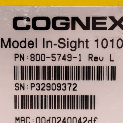 Used Cognex 800-5749-1 Rev L In-Sight 1010 Machine Vision Camera 640x480 16MB 30FPS