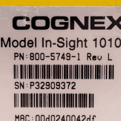 Cognex 800-5749-1 Rev L In-Sight 1010 Machine Vision Camera 640x480 16MB 30FPS