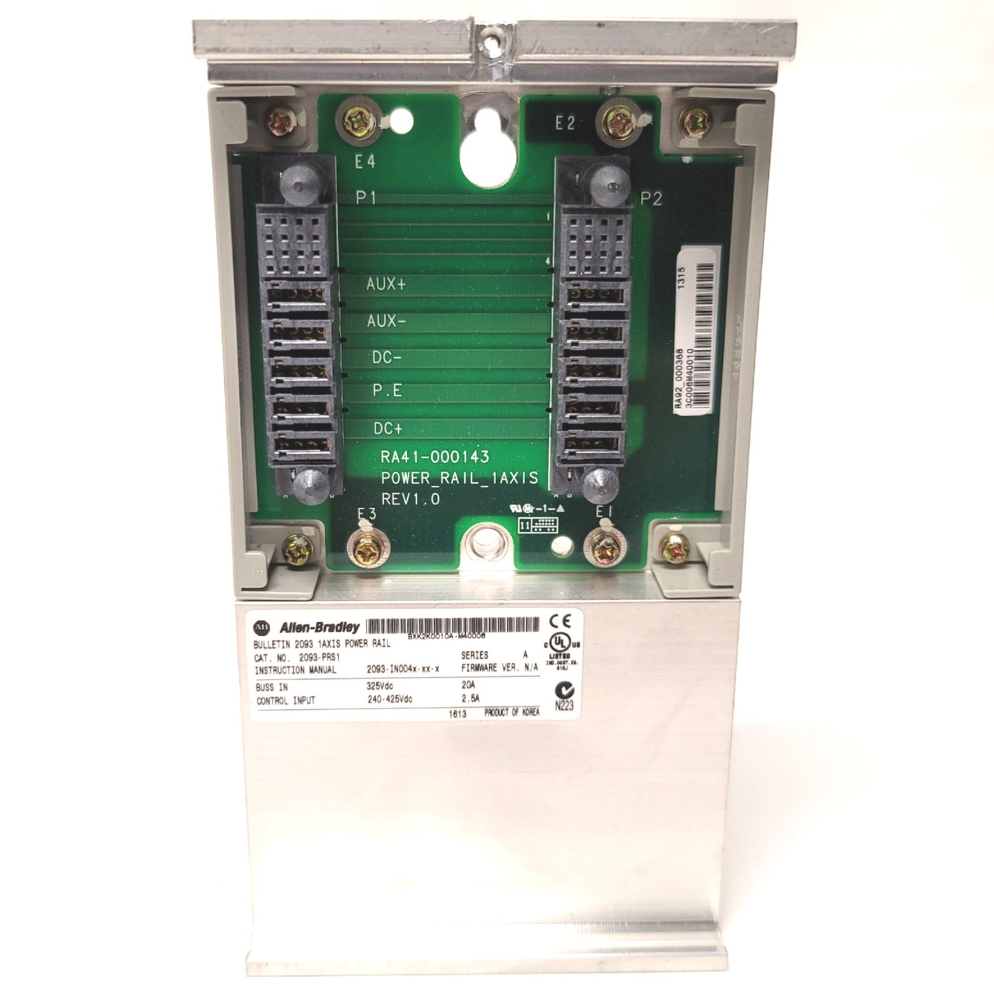 Used Allen Bradley 2093-PRS1 Kinetix 1-Axis Backplane Power Rail 325VDC 20A Buss