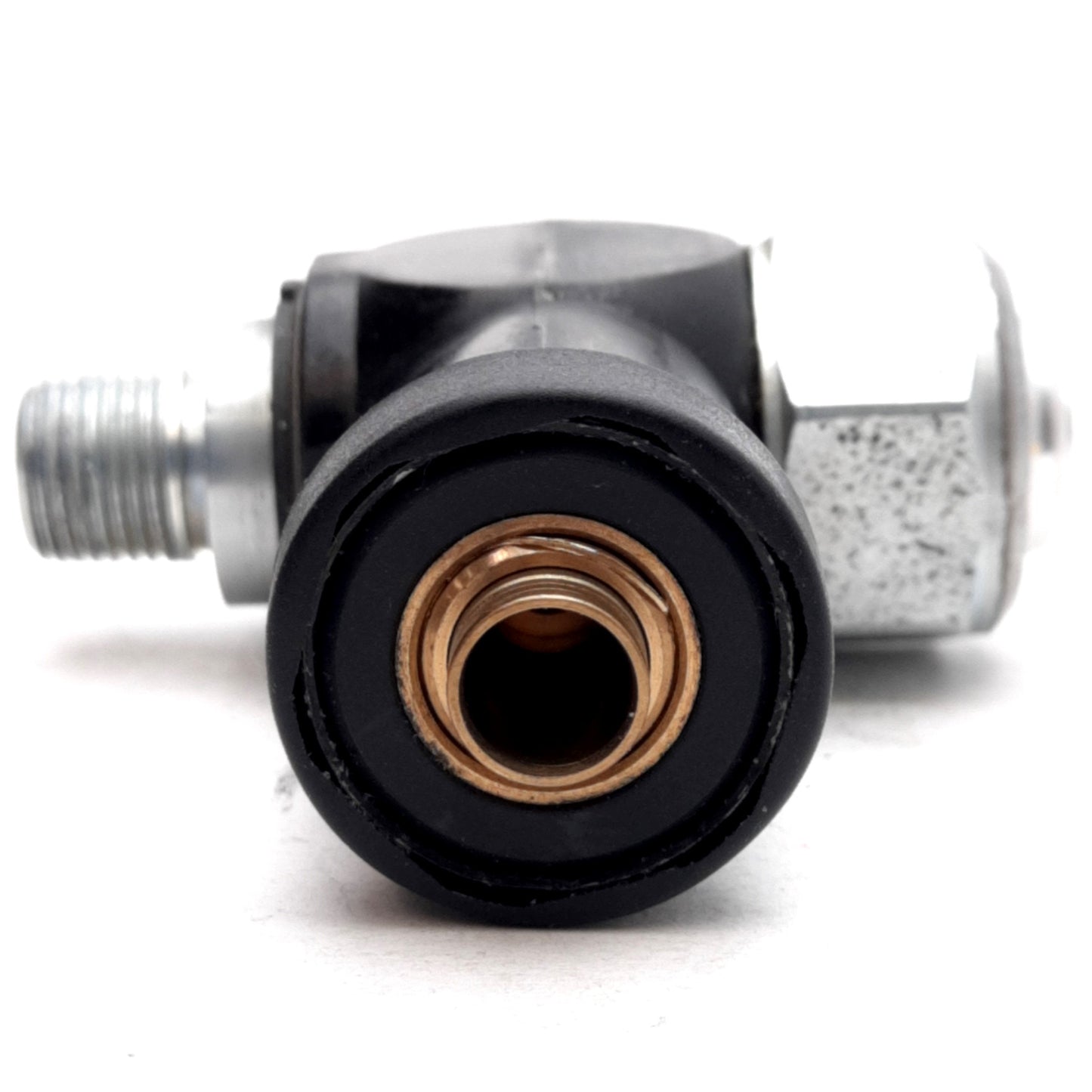Used Parker PWB-A1483 Blocking Valve, 3/8in BSPP, 8mm & M5x0.8 Ports, 150psi