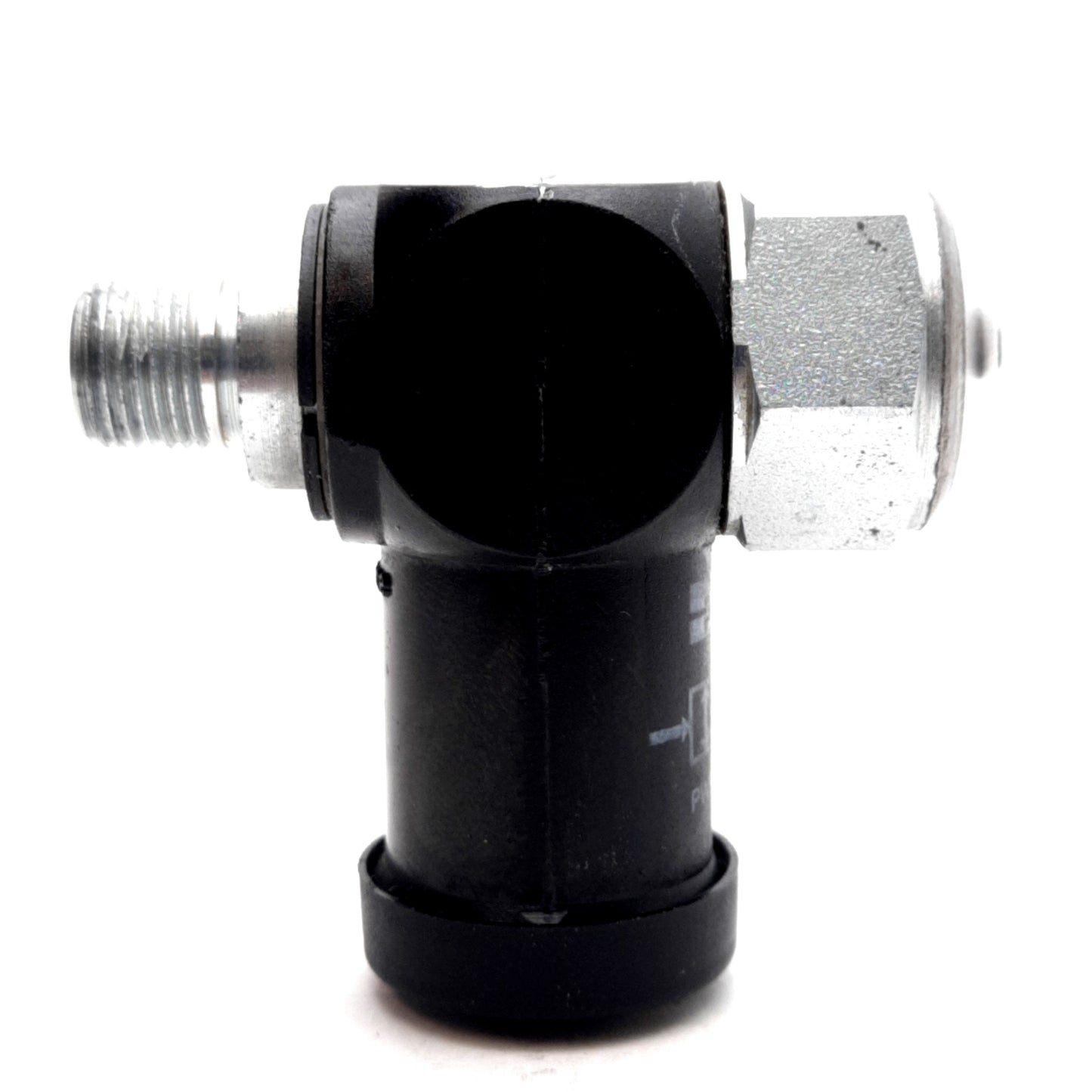 Used Parker PWB-A1483 Blocking Valve, 3/8in BSPP, 8mm & M5x0.8 Ports, 150psi