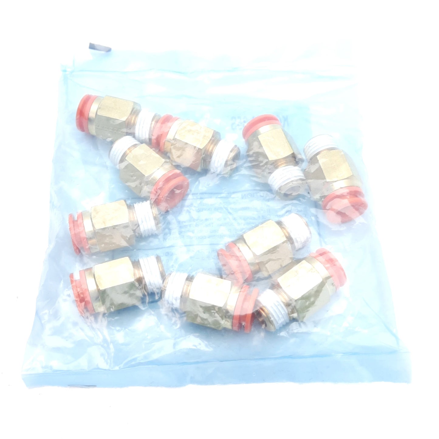 Used Lot of 10 SMC KQ2H11-35S Pneumatic Fittings, 1/4in NPT Male to 3/8in One-Touch