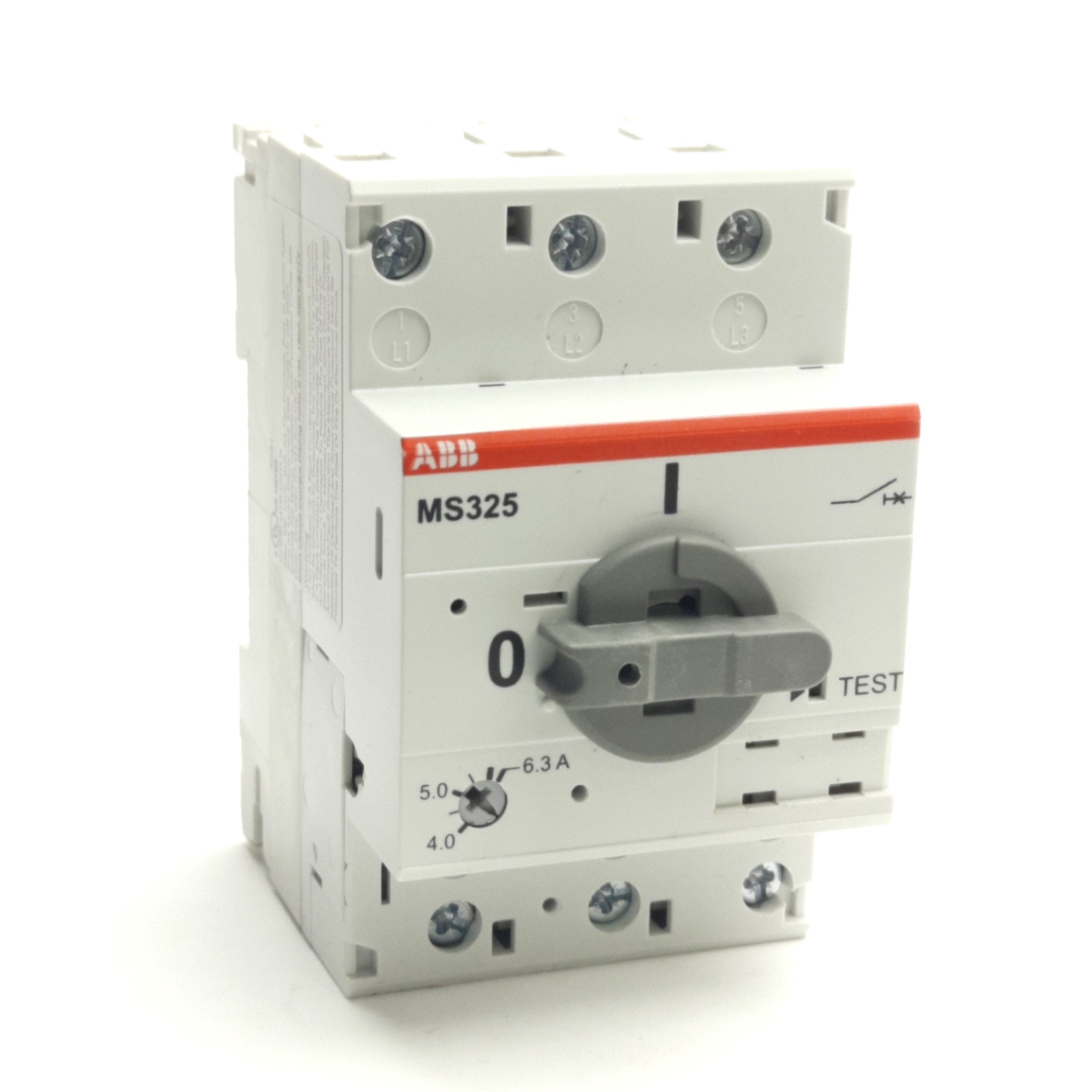 ABB MS325-6.3 Manual Motor Starter 690VAC/440VDC 4-6.3A, 3-Poles, DIN ...
