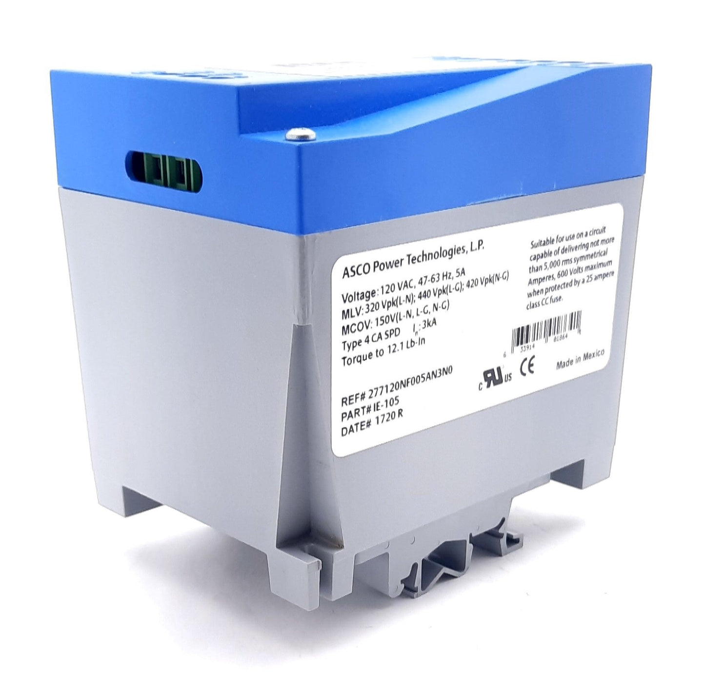 New – Open box ASCO IE-105 200 Series AC Power Noise Filter 5A, 120VAC Single Phase