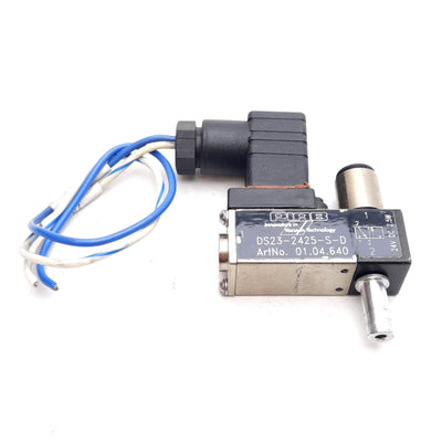 Used Piab DS23-2425-S-D Solenoid Valve, 3/2 NO, 24VDC, 29-87psi ø1/4in & M5 Ports