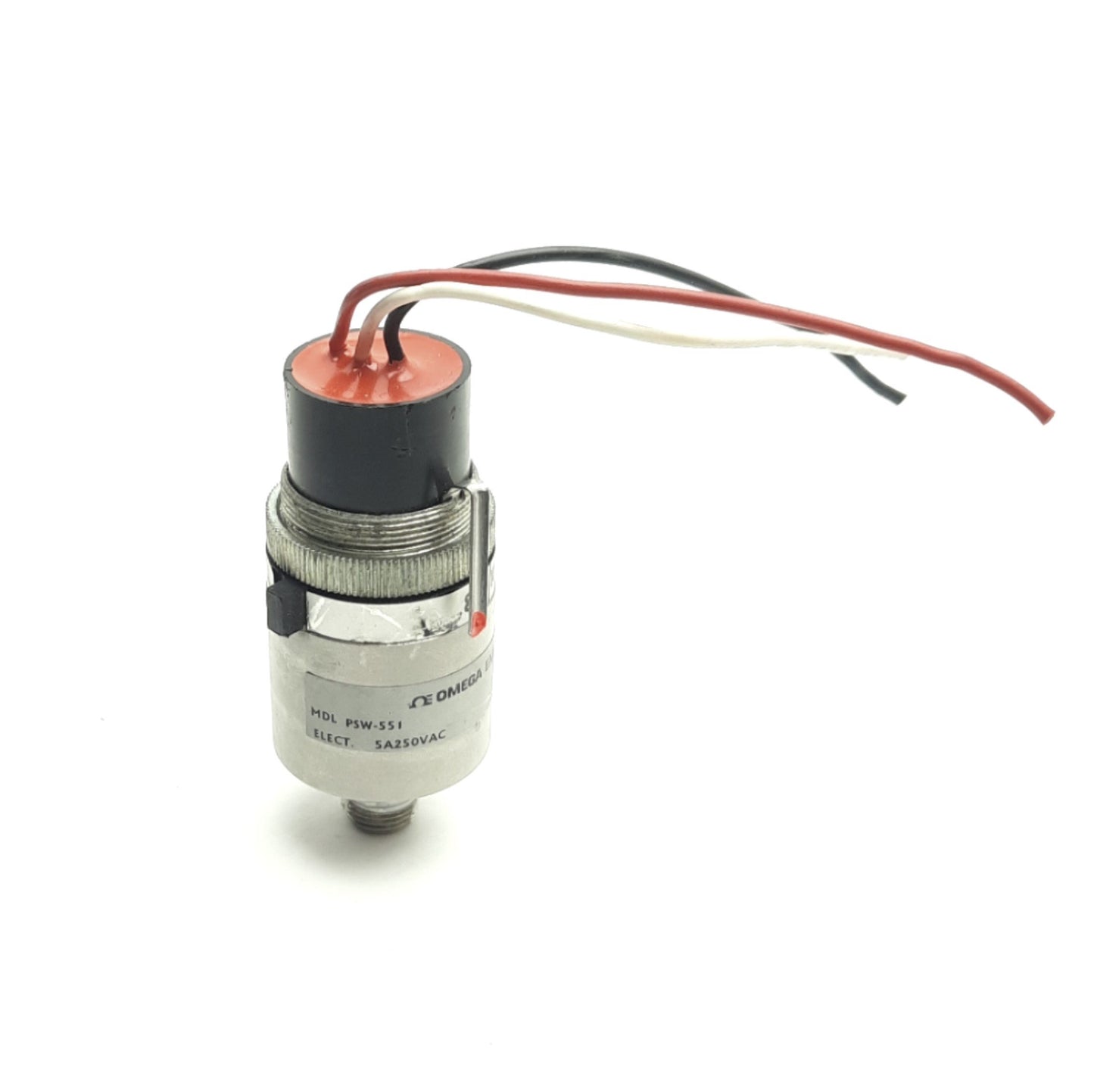 Used Omega Engineering PSW-551 Pressure Switch SPST-5A, 0.8-30Psi Range, 1/8" NPT