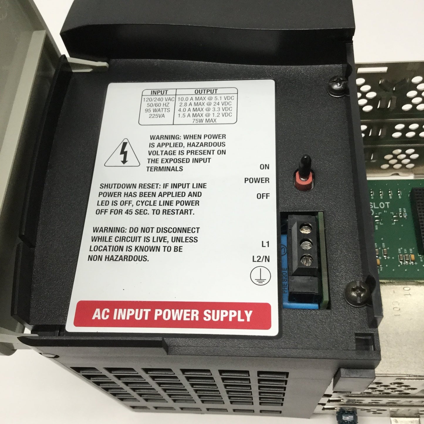 Used Allen Bradley 1756-PA72/B ControlLogix PLC Power Supply w/ 10-Slot Rack Chassis