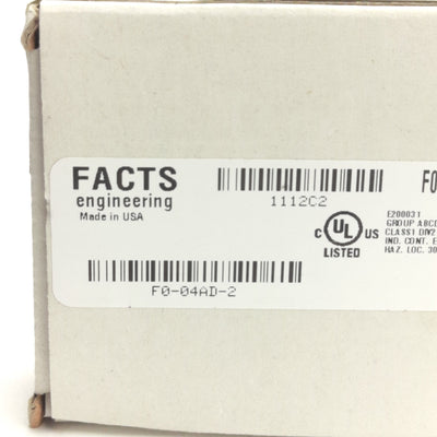 Facts Engineering F0-04AD-2 Analog Input Module 4-Channel, Input 0-5VDC 0-10VDC