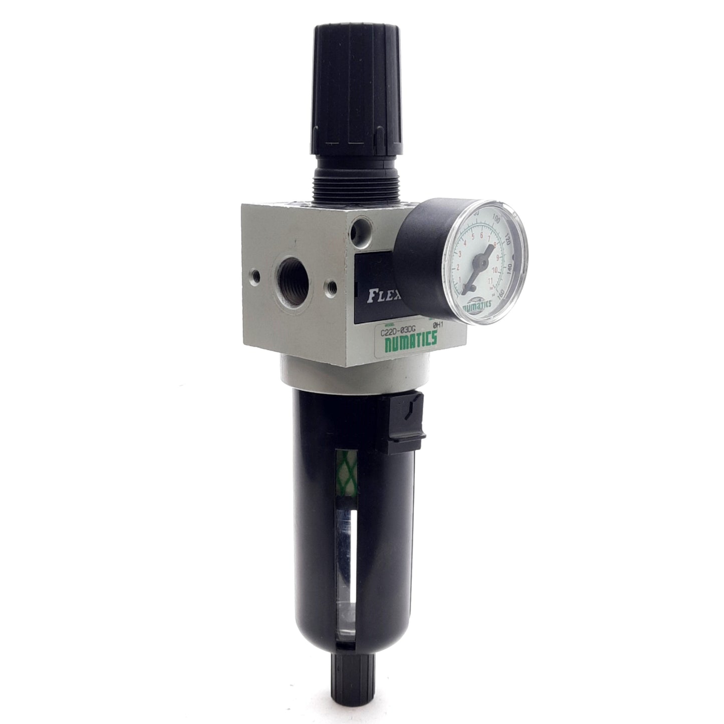 Used Numatics C22D-03DG Pneumatic Filter Regulator, 0.3µm, 3/8in NPTF, 150psig