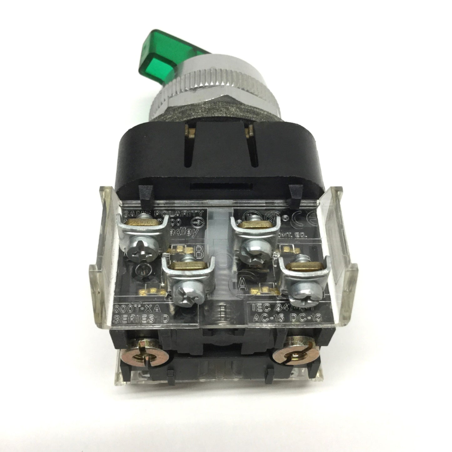 Used Allen Bradley 800T-10HGH17KB6AX LED Illuminated Selector Switch, 2-Pos, 1NO-1NC