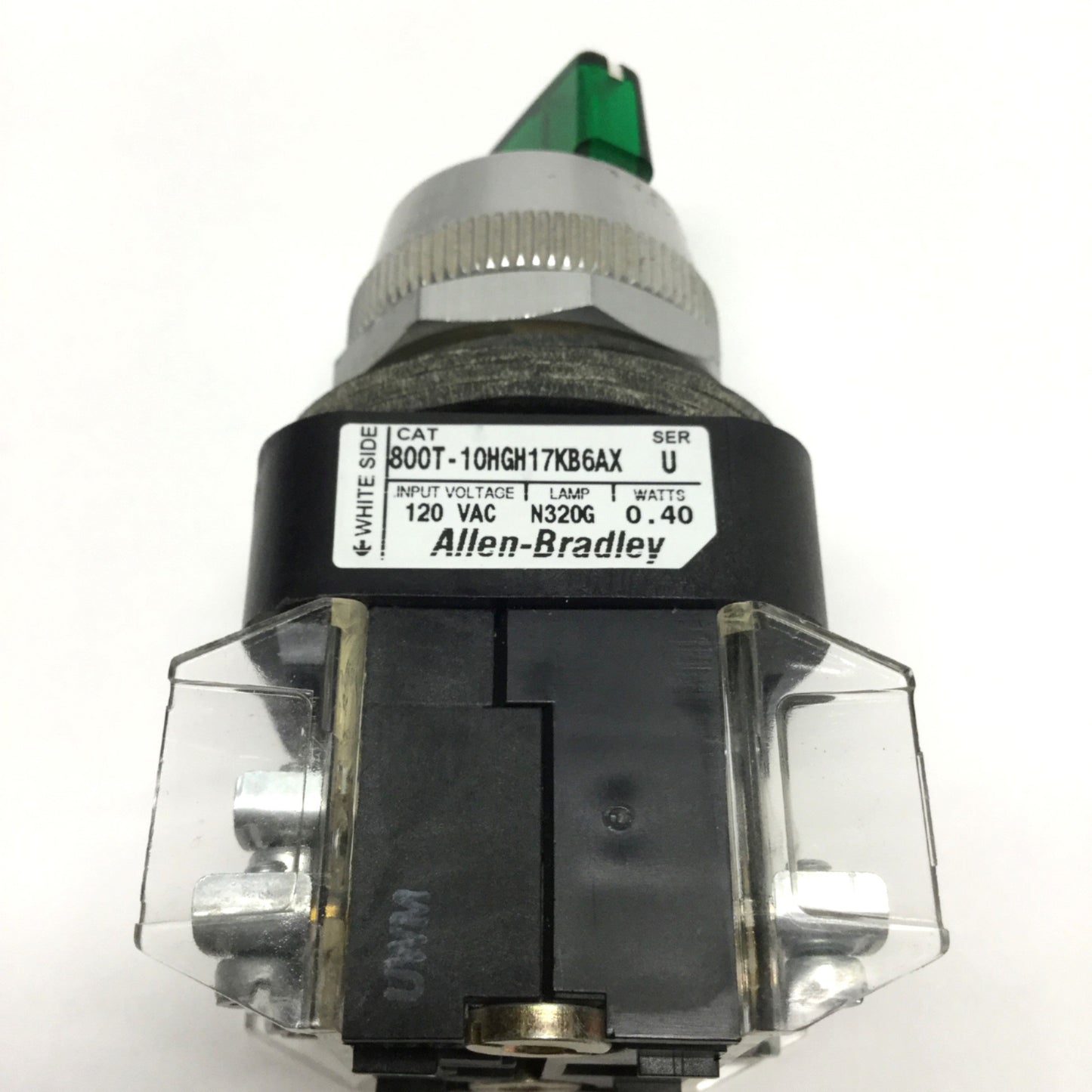 Used Allen Bradley 800T-10HGH17KB6AX LED Illuminated Selector Switch, 2-Pos, 1NO-1NC