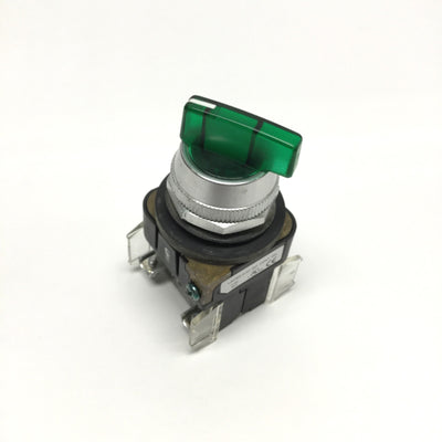 Used Allen Bradley 800T-10HGH17KB6AX LED Illuminated Selector Switch, 2-Pos, 1NO-1NC
