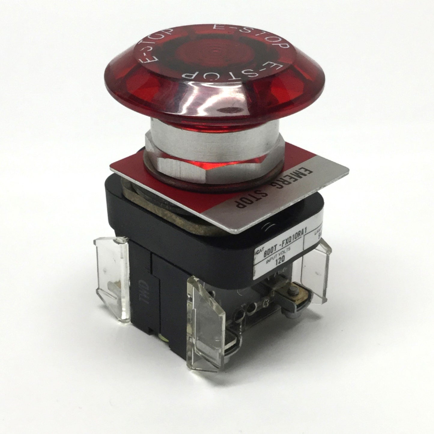 Used Allen Bradley 800T-FXQ10RA1 Illuminated Emergency E-Stop Push-Pull Button 120V