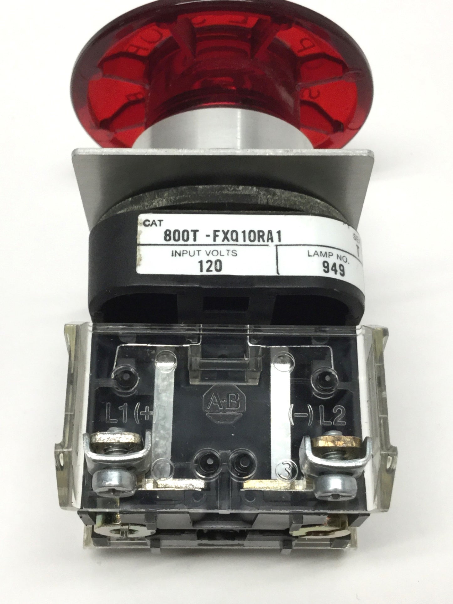 Used Allen Bradley 800T-FXQ10RA1 Illuminated Emergency E-Stop Push-Pull Button 120V