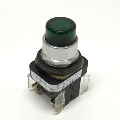 Used Allen Bradley 800T-QB10GD1 Illuminated Pushbutton Switch 30mm Green, 120V, 1NO