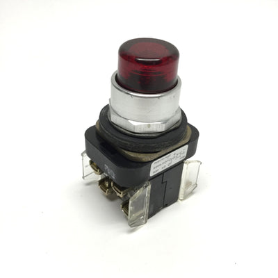 Used Allen Bradley 800T-QT10 Illuminated Pushbutton Switch 30mm, Red, 120V, 1NO-1NC