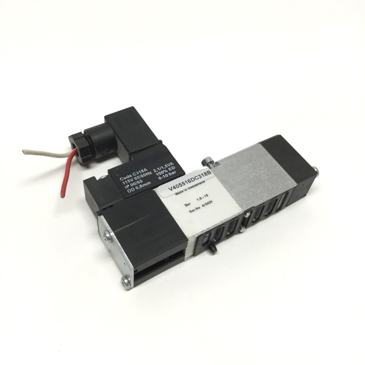 Used Norgren V405516D-C318B Mini ISO Solenoid Valve 5-Port, 2-Position, 115VAC Coil