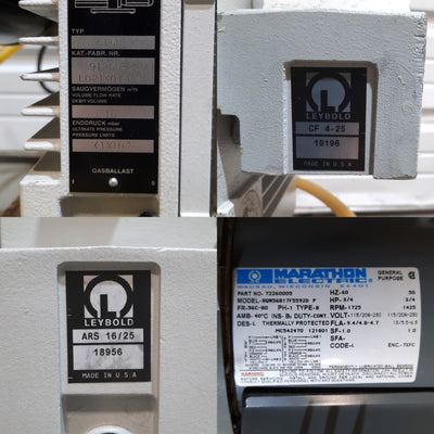 Used  Leybold TRIVAC D 16 B Vacuum Pump, 16m³/h <1x10-⁴mbar, 115/230VAC w/Filters
