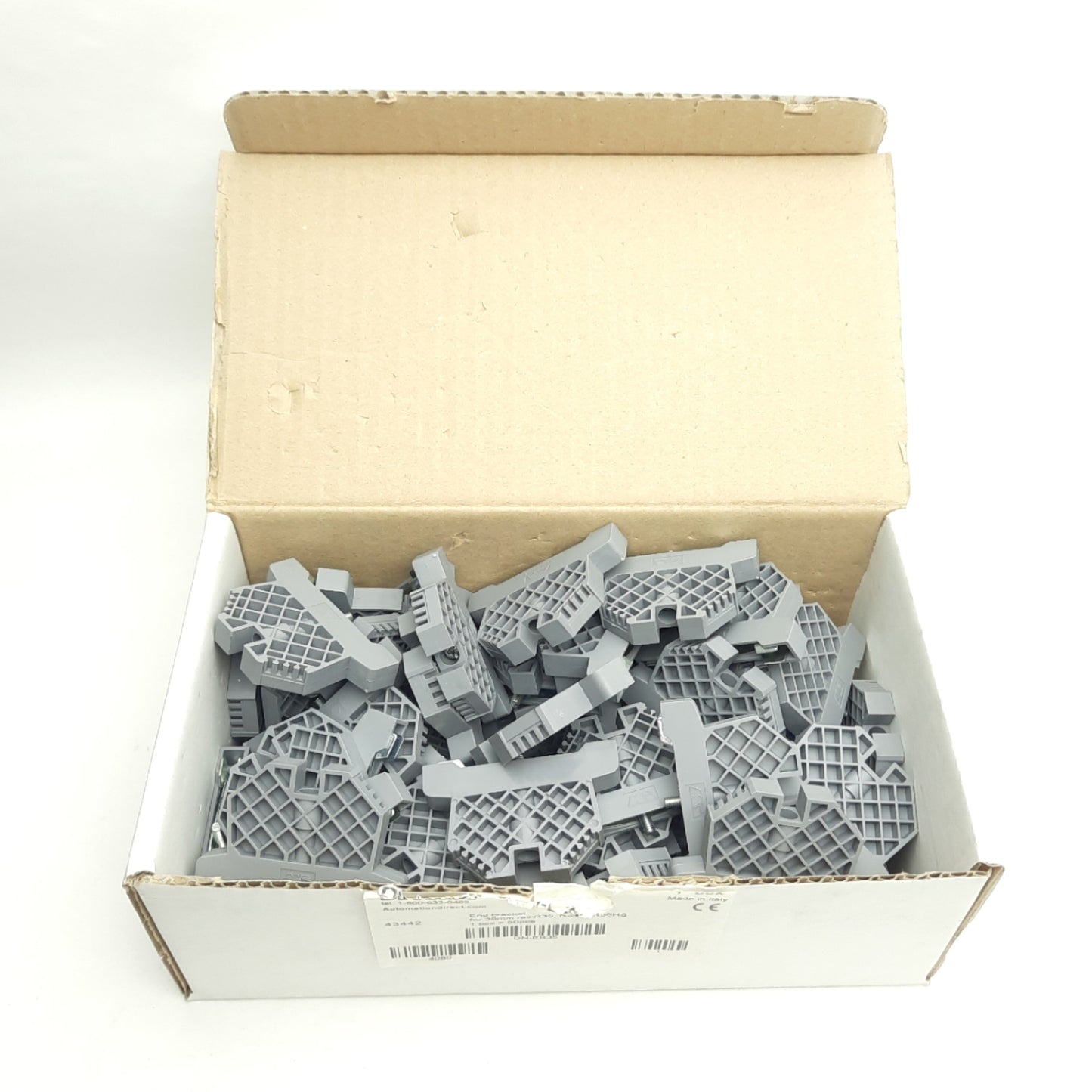 New – Open box Lot of 55 Morsettitalia 43442 DN-EB35 Dinnector End Brackets, 35mm