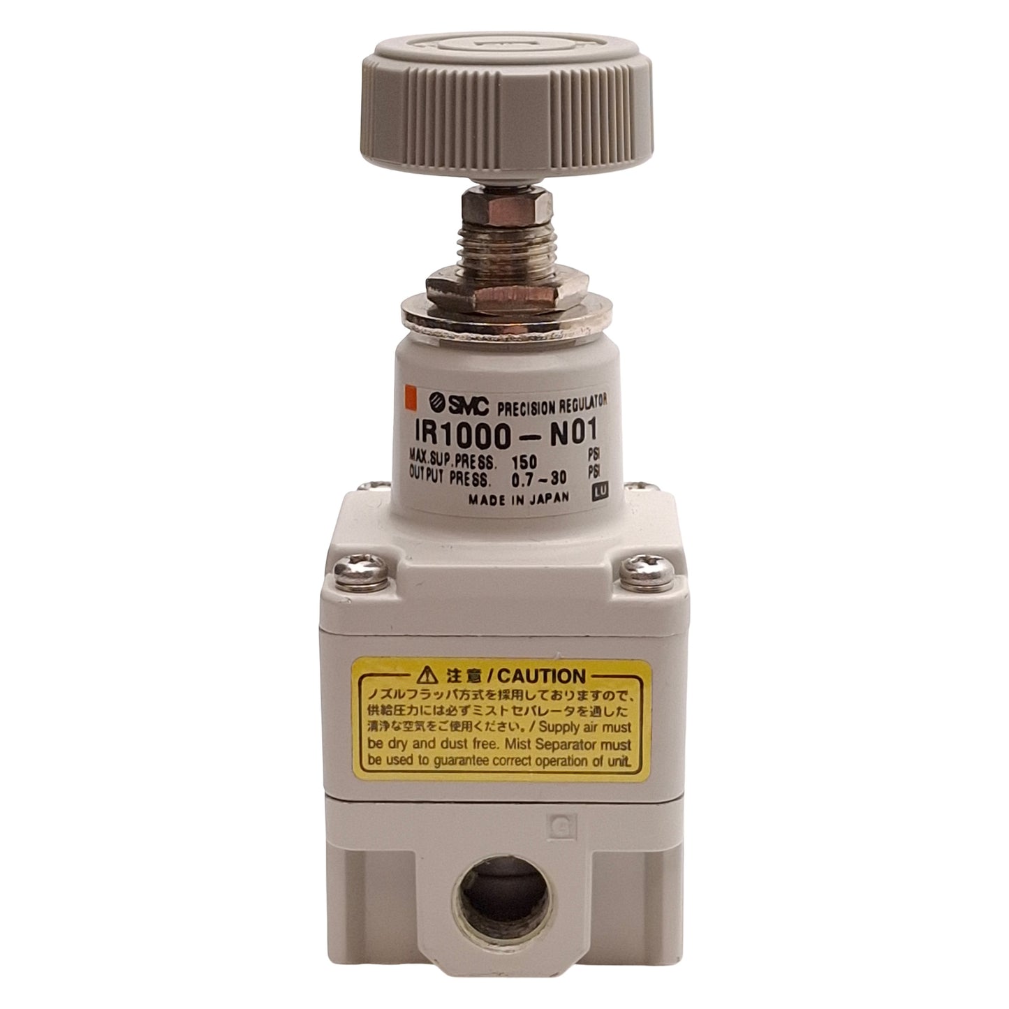 Used SMC IR1000-N01 Precision Regulator, 150psi Supply, 0.7-30psi Out, 1/8in NPT