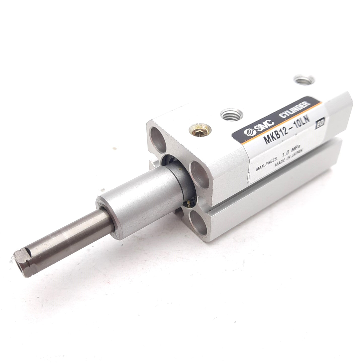 Used SMC MKB12-10LN Rotary Clamp Cylinder, ø12mm Bore, 10mm Stroke, 1.0MPa, M5x0.8