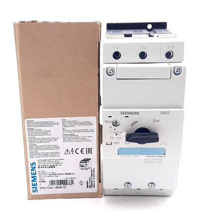 New Siemens 3RV1041-4MA10 Circuit Breaker 3 Pole, 690V 80-100A, 6KV Surge,3RV1901-1E