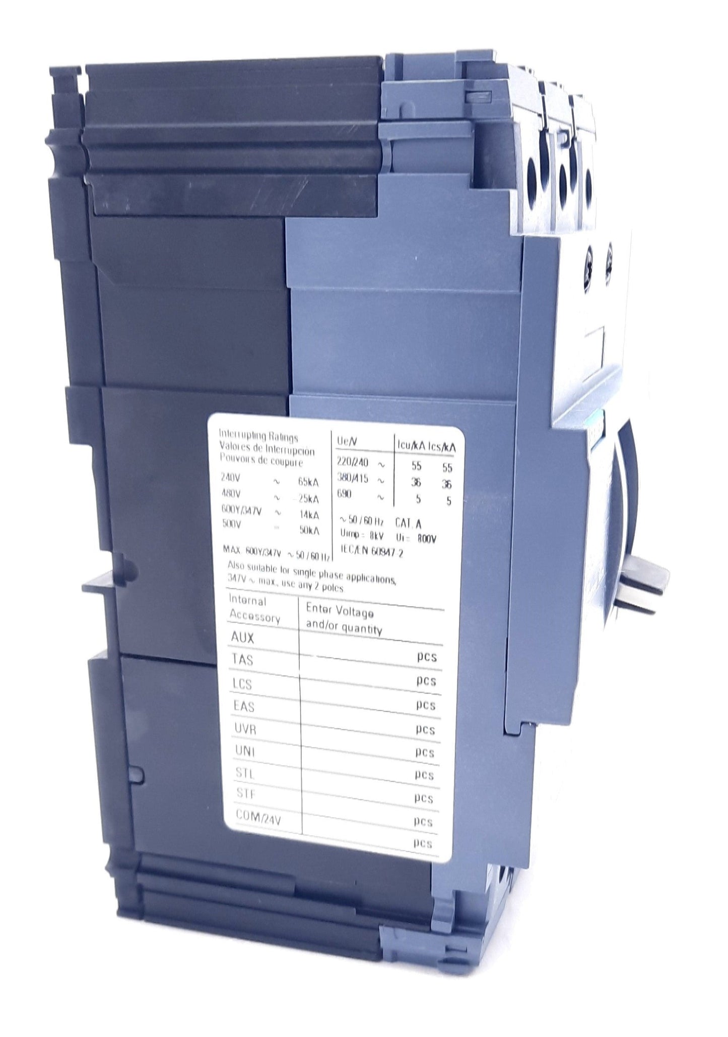 New Siemens 3VA5120-4ED31-0AA0 Circuit Protection, Circuit Breaker 690VAC, 20A