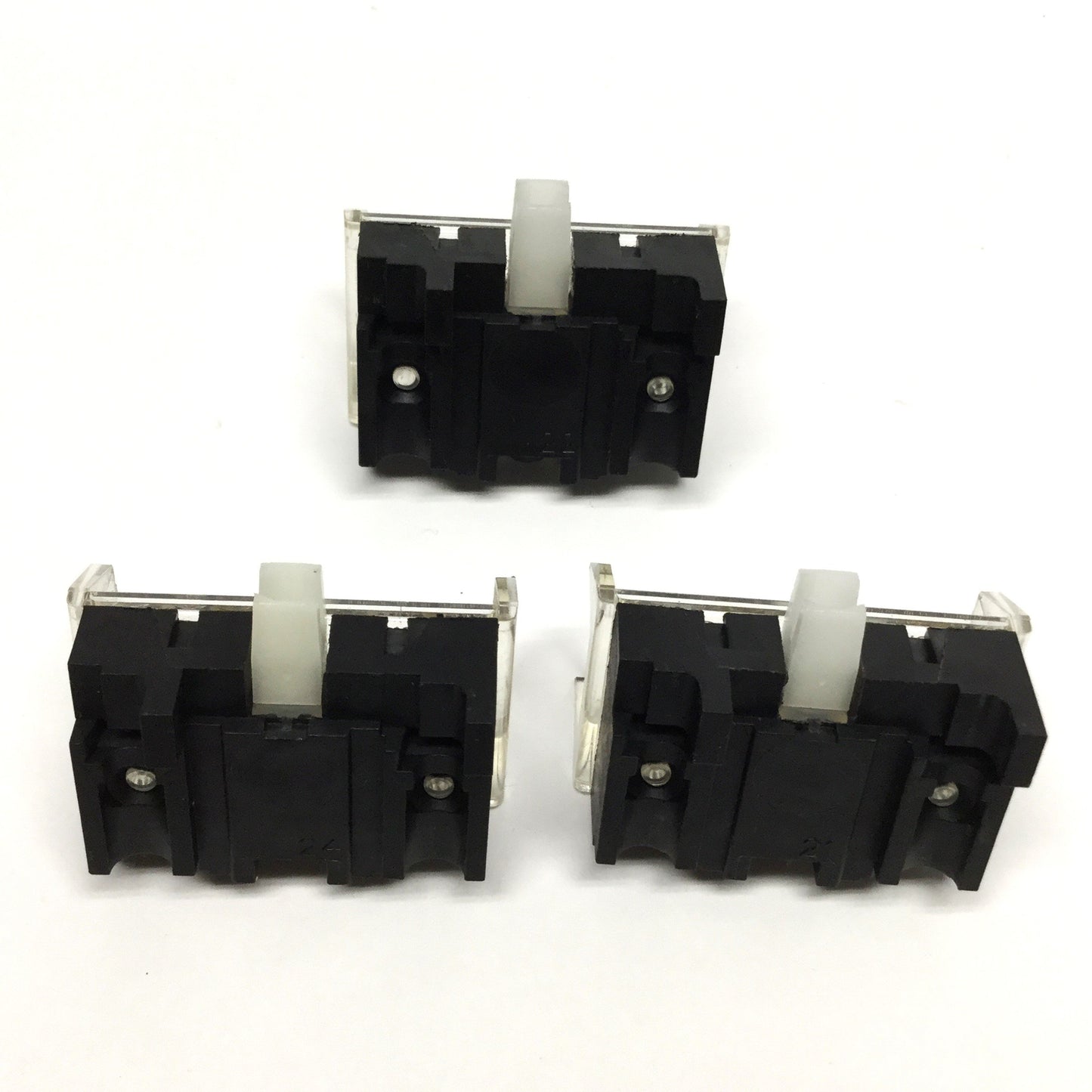 Used Lot of 3 Allen Bradley 800T-XA Ser D Switch Contact Blocks 1NO-1NC, 600V 10A