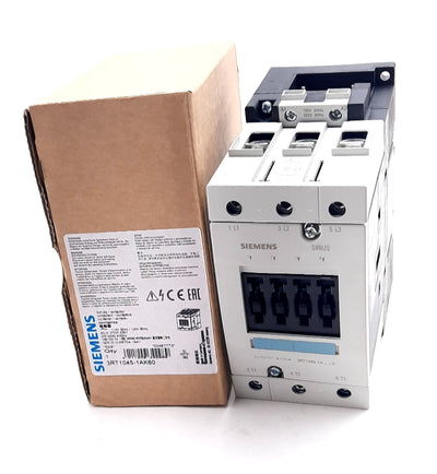 New Siemens 3RT1045-1AK60 Power Contactor 3 Pole 110/120V Coil, 80A 3 N.O.