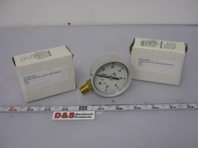 New Lot of 2 New US Gauge Pneumatic Pressure Gauge 0 to 60PSI 2" Gray Plastic