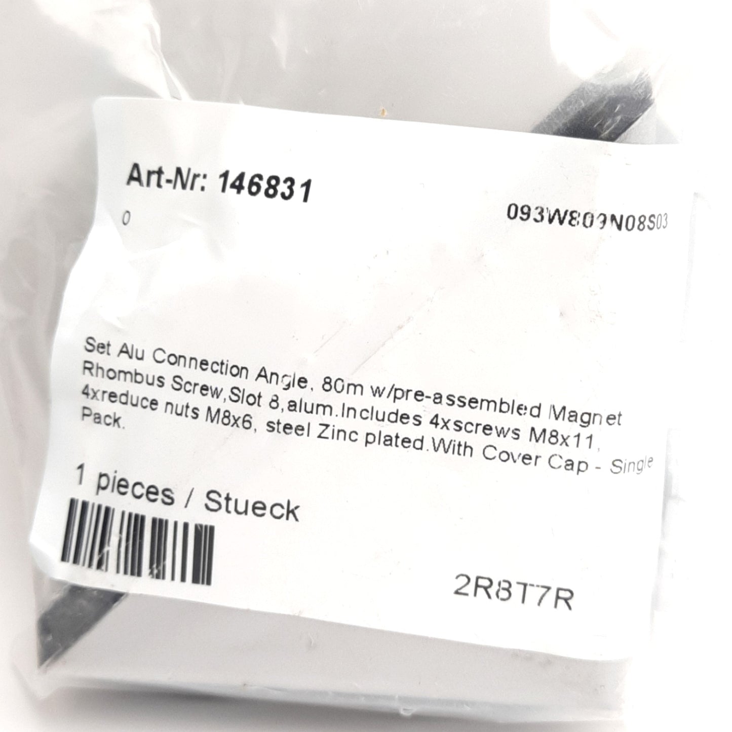 New – Open box Lot of 7 Fath 093W809N08 Aluminum Extrusion Inside Corner Brackets, Slot-8