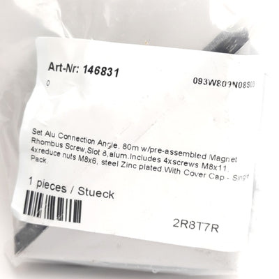 New – Open box Lot of 7 Fath 093W809N08 Aluminum Extrusion Inside Corner Brackets, Slot-8