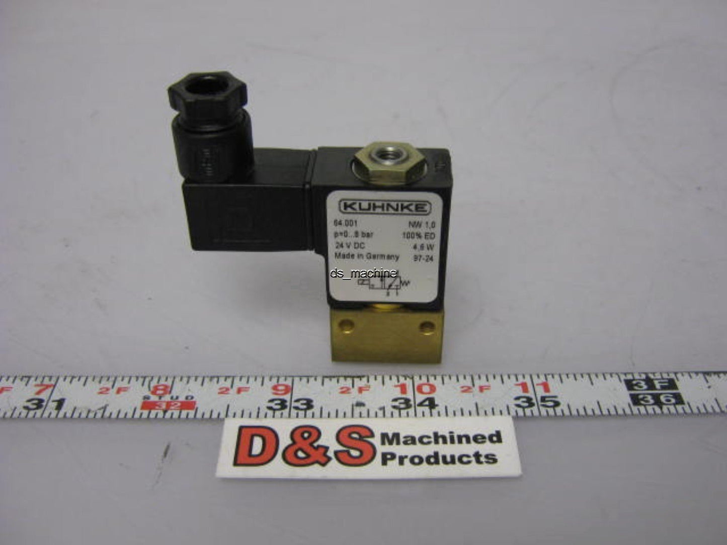 Used Lot of 5 Kuhnke 64.001 24VDC Solenoid Valves 0 to 8 bar 0 to 116 PSI