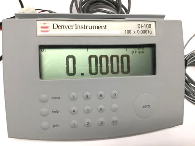 Used Denver Instrument DI-100 Weighing Scale Balance Display 100g x 0.0001g, 12VDC