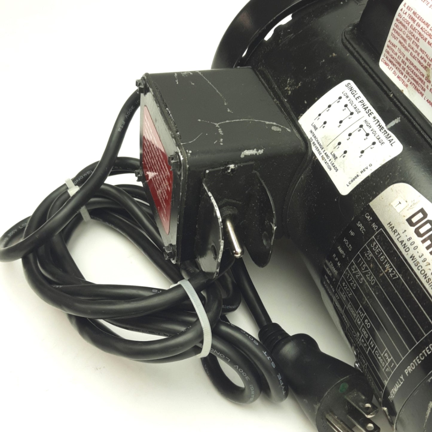Used Dorner 32M005HL411FN Conveyor Motor, 1/4HP, 115/230VAC, 1725RPM, 42CZ Frame
