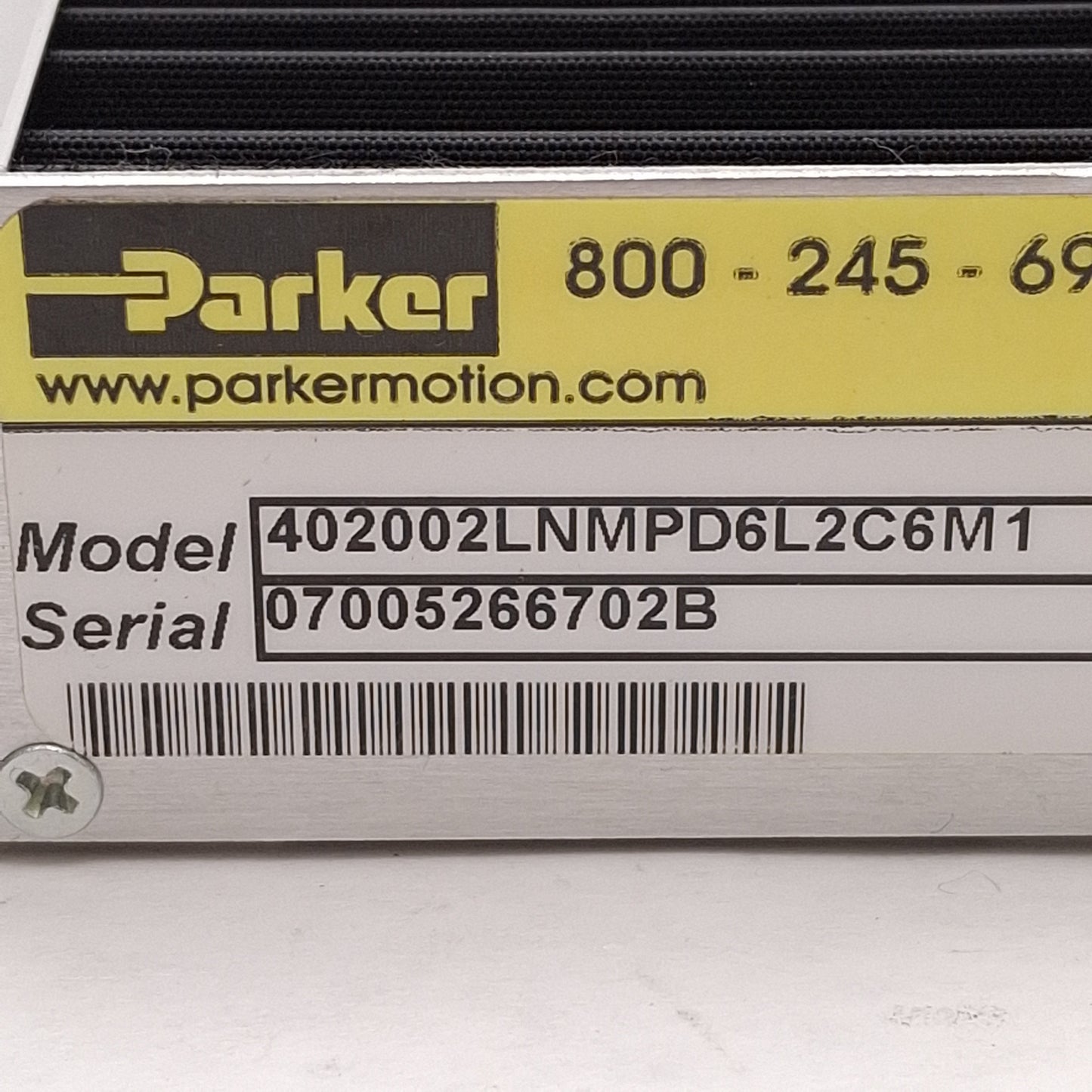 Used Parker 402002LNMPD6L1C1M1 Linear Positioner, 50mm Travel, 2mm Lead, NEMA 23