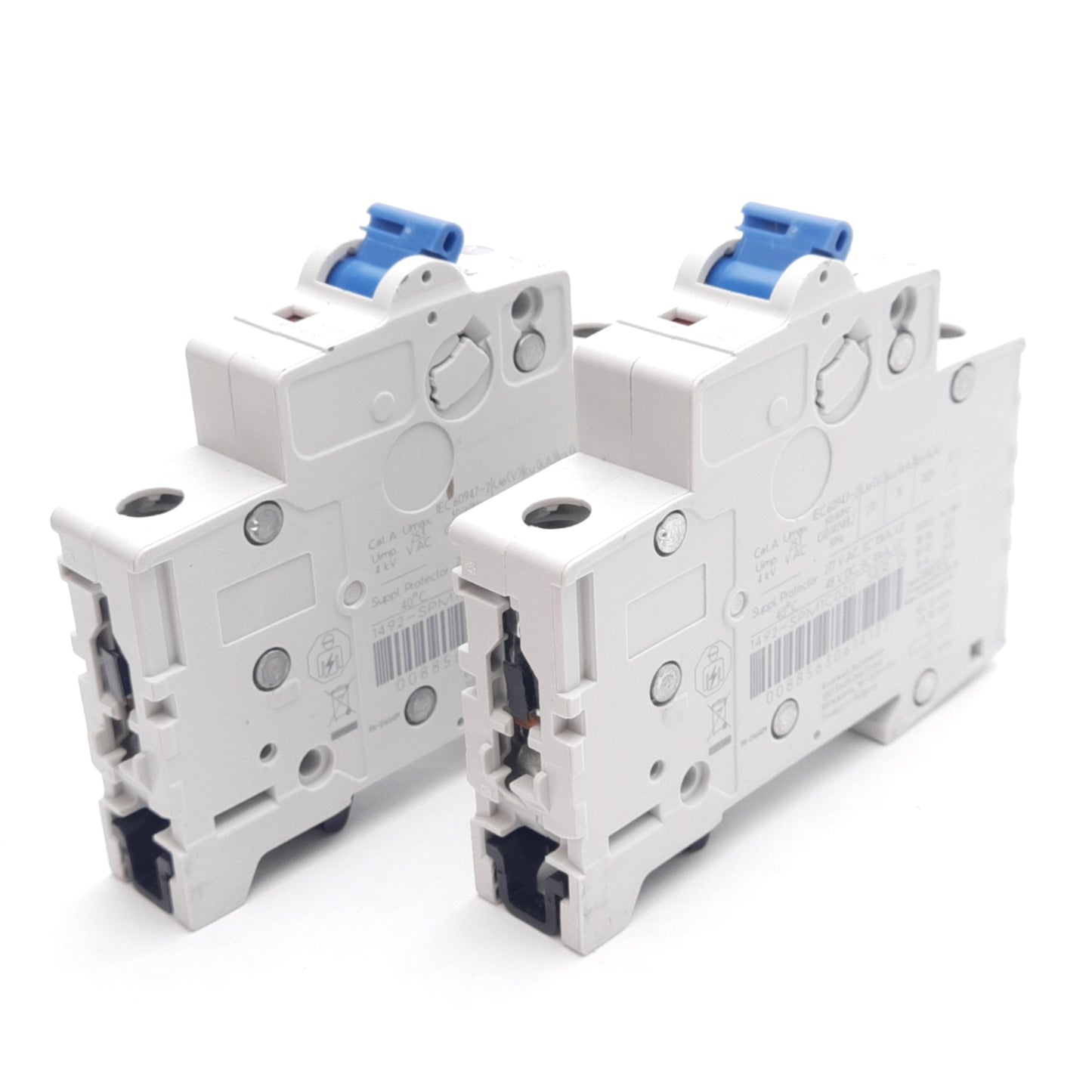 Used Lot of 2 Allen Bradley 1492-SPM1C020 Circuit Breaker, C-Curve, 2A, 277VAC/48VDC
