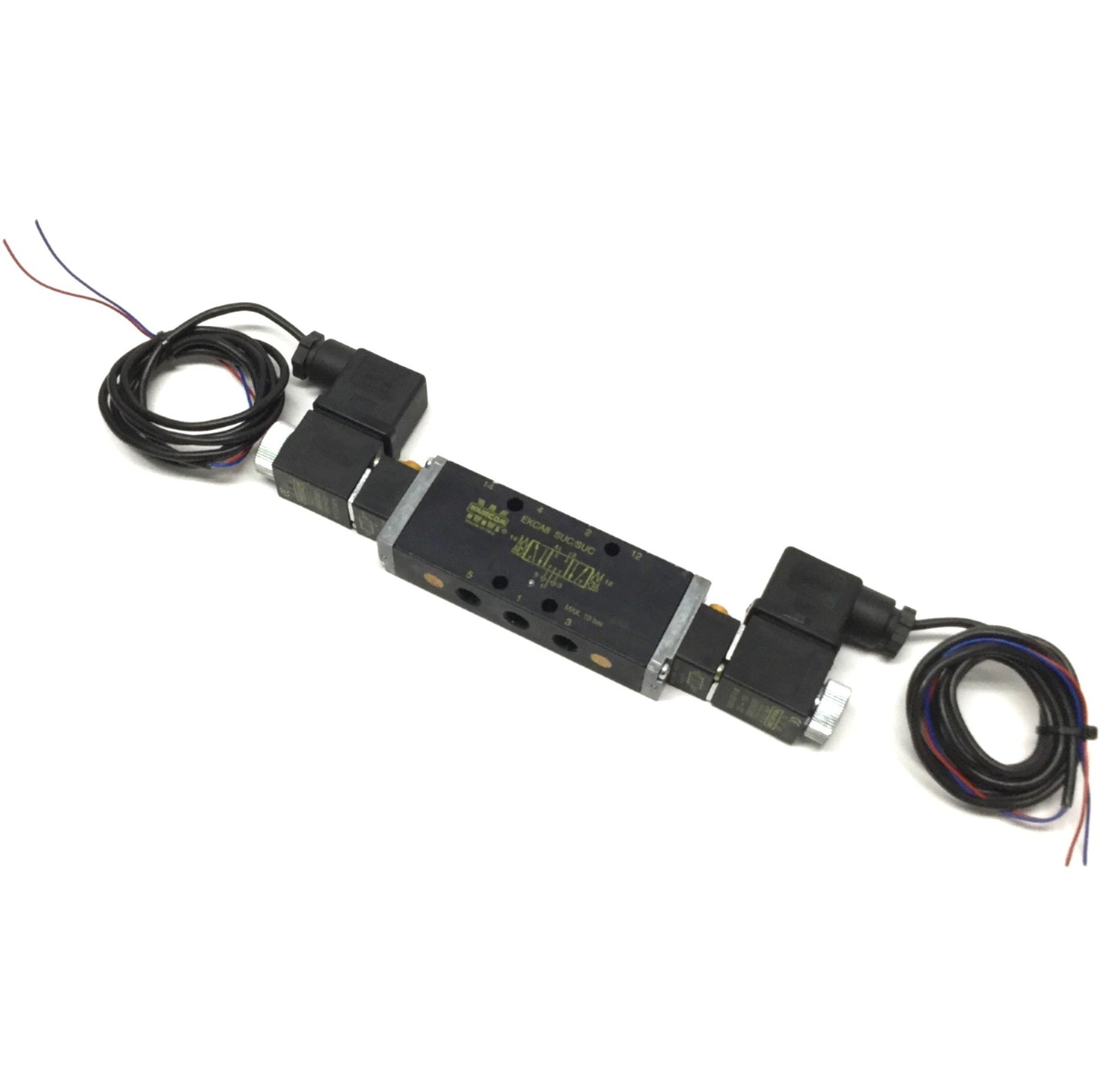 Used Waircom EKCA8 SUC/SUC Solenoid Valve, 5-Port 3-Position, 24VDC, G 1/8, 10 bar