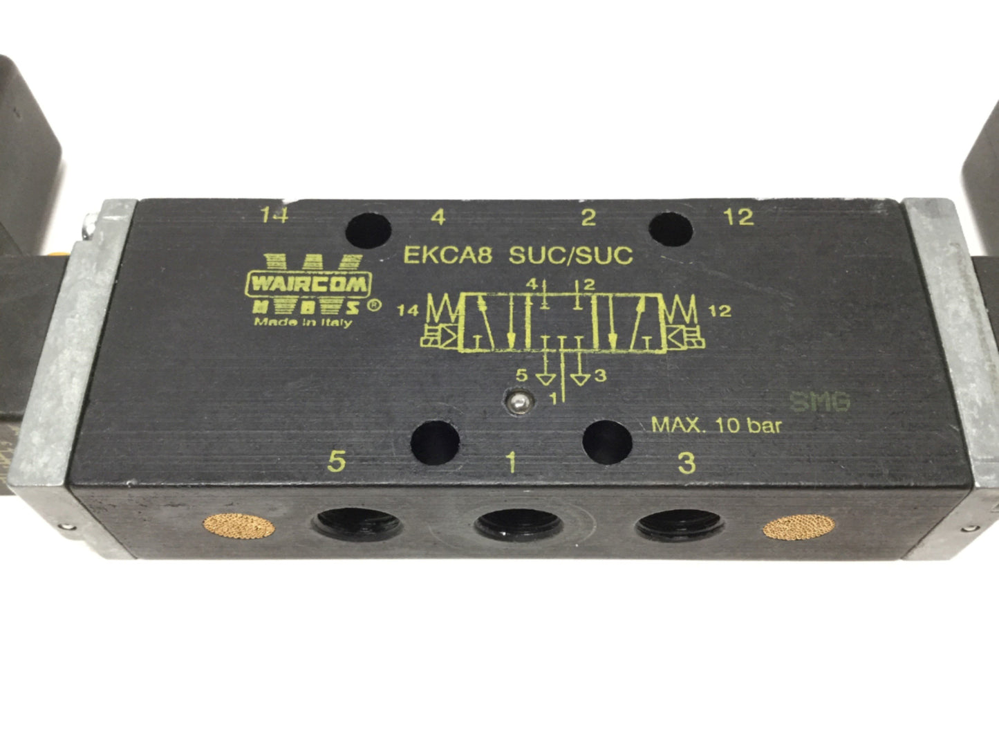 Used Waircom EKCA8 SUC/SUC Solenoid Valve, 5-Port 3-Position, 24VDC, G 1/8, 10 bar