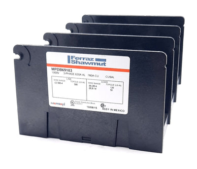 New Ferraz Shawmut MPDB69103 Power Distribution Block 600VAC 760A, 3 Pole 4AWG