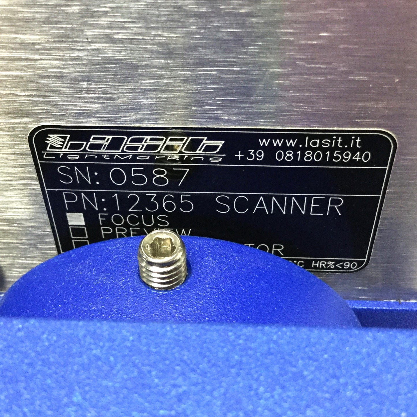 Used Lasit 12365 Fiber Fly 20W Galvo Scanner Head from RotoTab Laser Marker