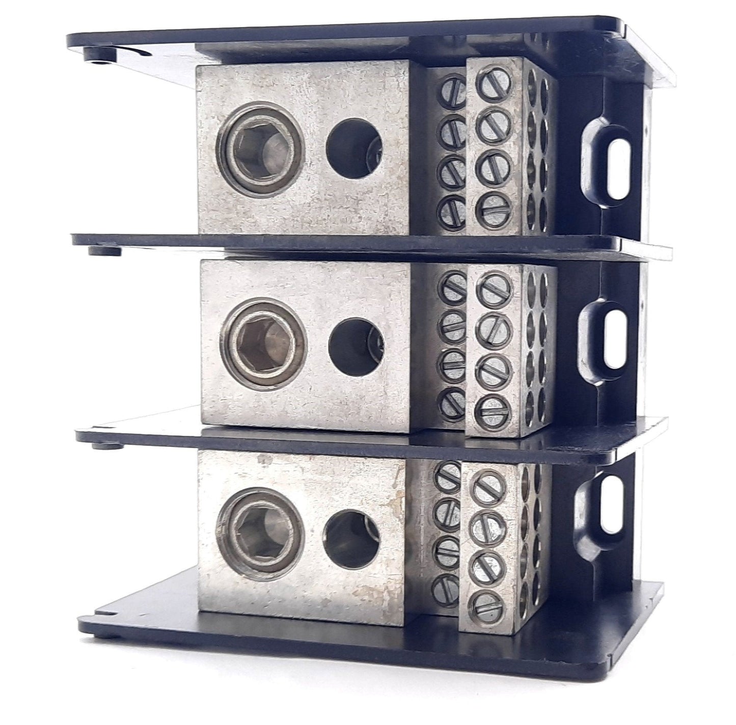 Used Ferraz Shawmut MPDB67433 Power Distribution Blocks 3 Pole, 600VAC, 380A 2-14AWG