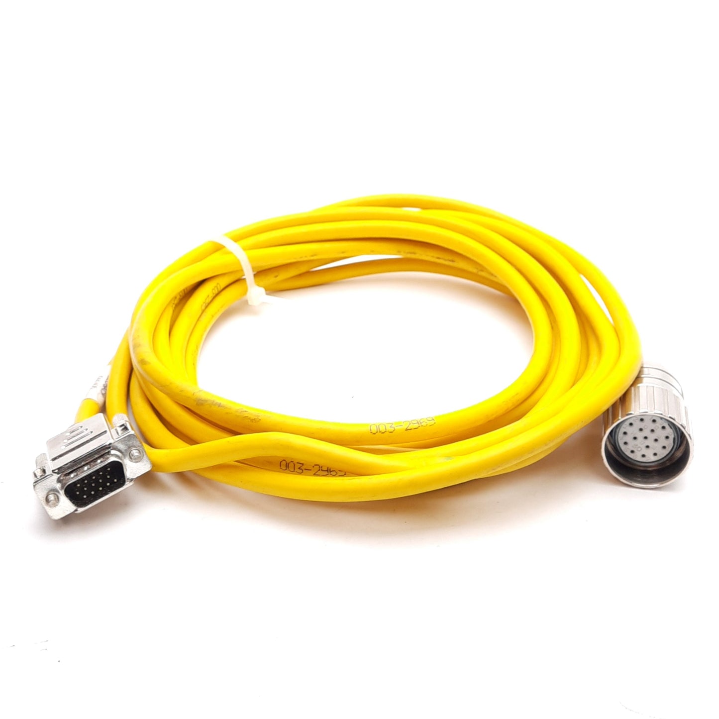 Used Parker 003-2969 Motor Feedback Cable, M23 17-Pin Female to 15-Pin D-Sub, 4m