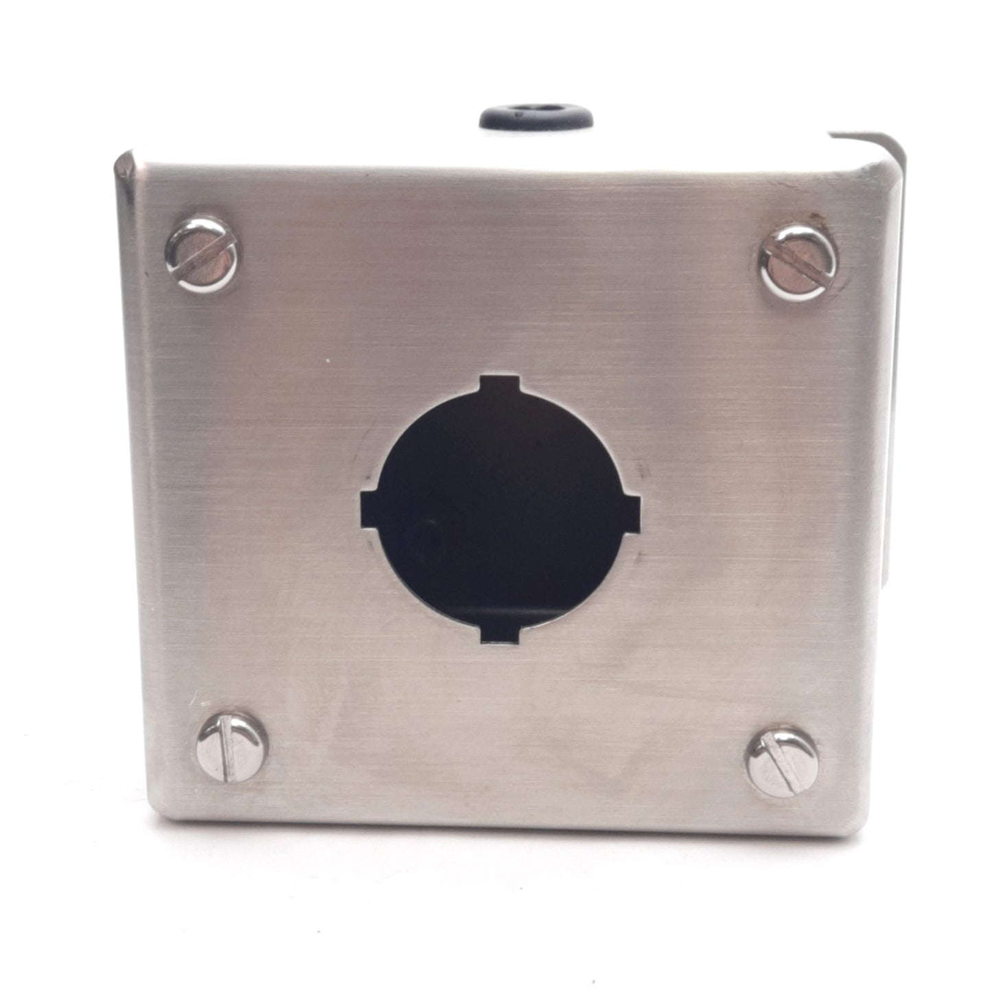Used Hoffman E1PBSS Stainless Steel Pushbutton Enclosure, 30mm, IP66, 3.5x3.25x2.75in