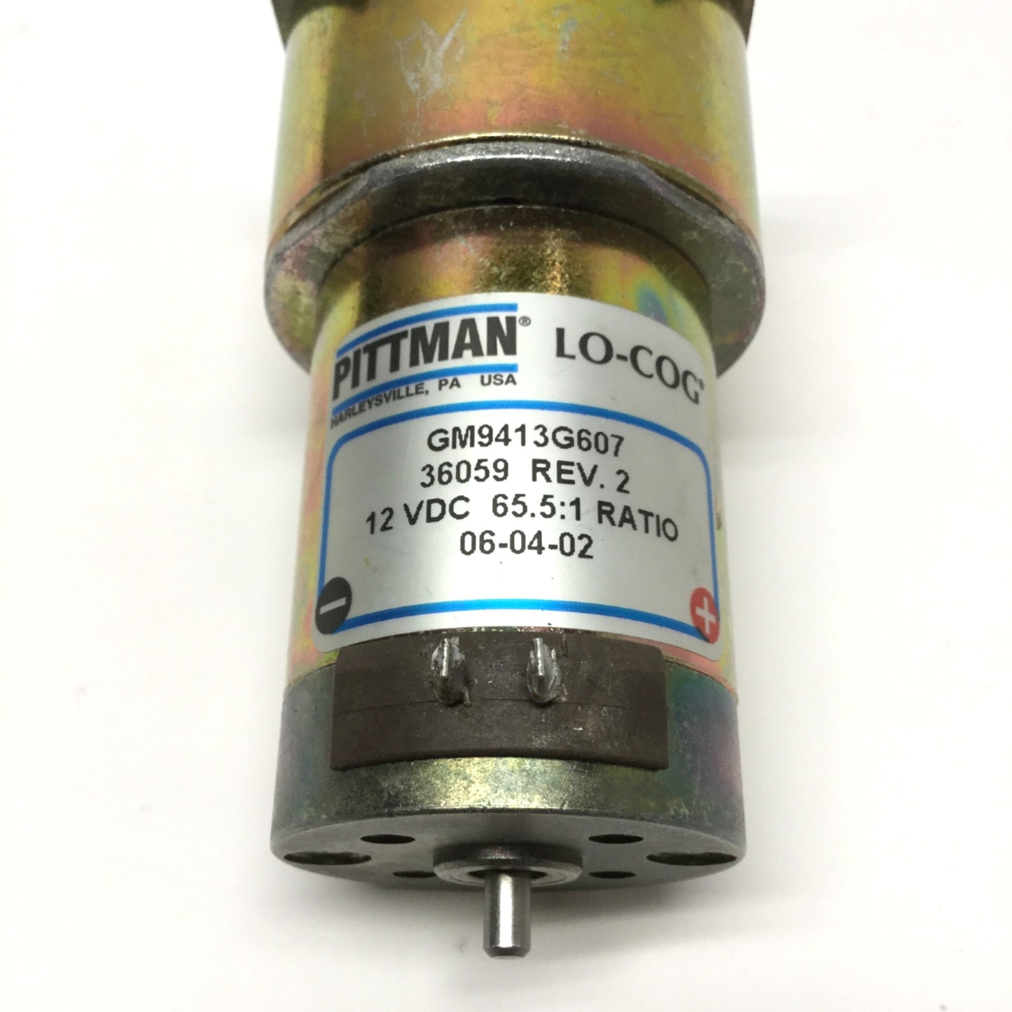 Used Pittman GM9413 LO-COG DC Brush Gearmotor 12VDC, 65.5:1 Ratio, 43RPM, 136oz-in