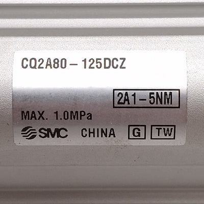 New SMC CQ2A80-125DCZ Compact Cylinder, ø80mm Bore, 125mm Stroke, 1.0MPa, Rc3/8