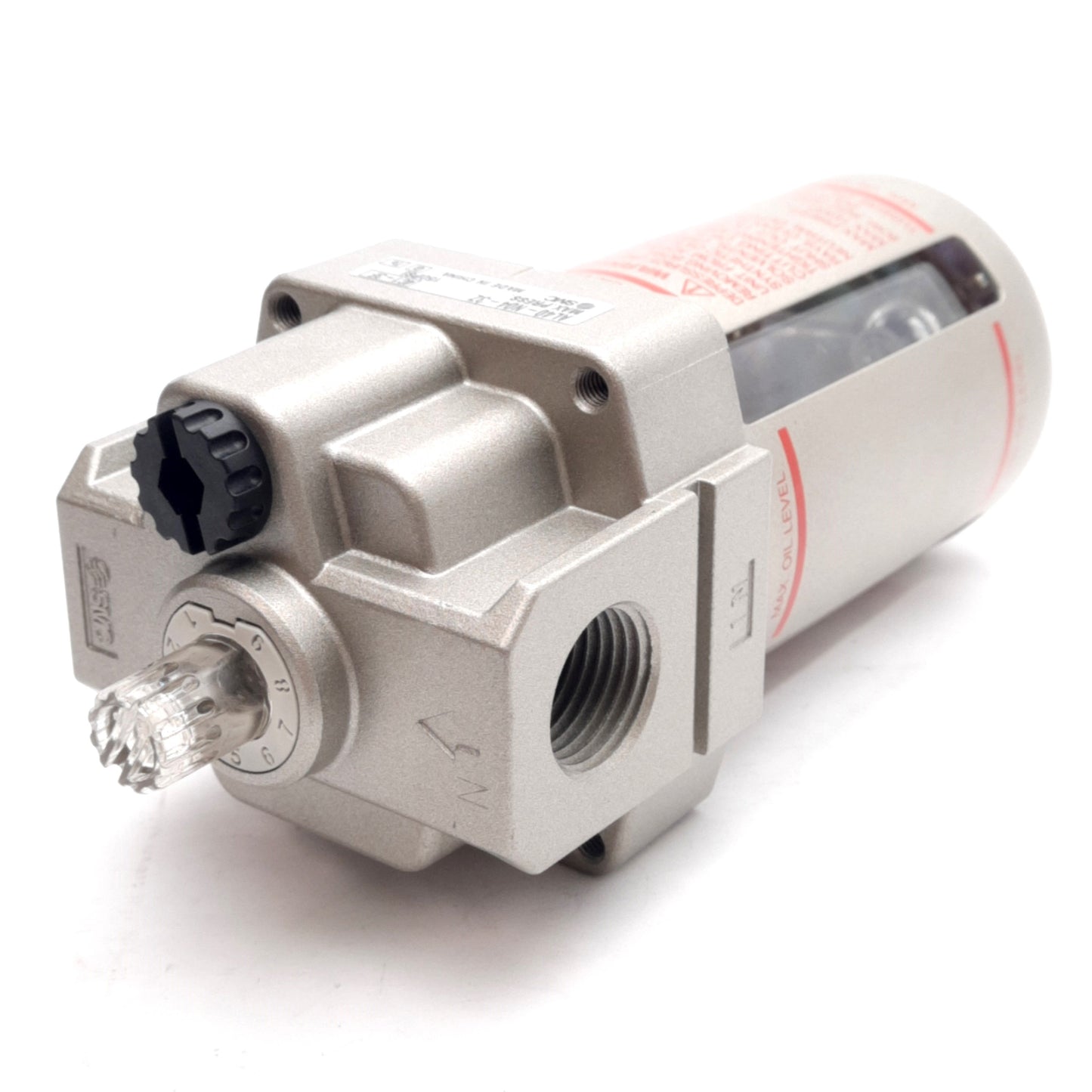 Used SMC AL40-N04-3Z Pneumatic Oil Lubricator, Drain Cock, 150psi, 1/2in NPT