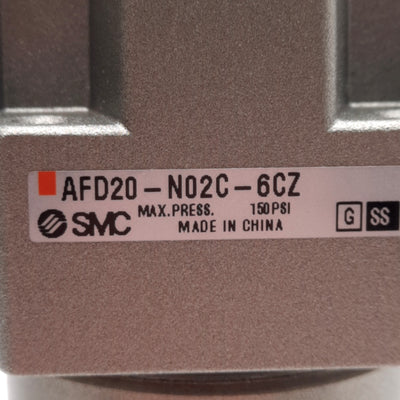 New SMC AFD40-N02C-6CZ Micro Mist Separator, 0.01µm, 150psi, 1/4in NPT, Nylon Bowl