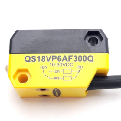 New Banner QS18VP6AF300Q Photoelectric Sensor, 300mm Range, PNP, 10-30VDC, 4-Pin M8